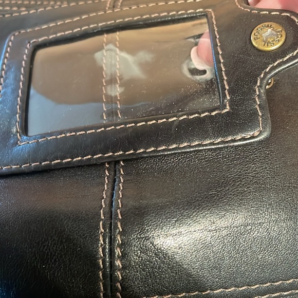 Fossil Black Smooth Leather Shoulder Bag EUC - Picture 13 of 14